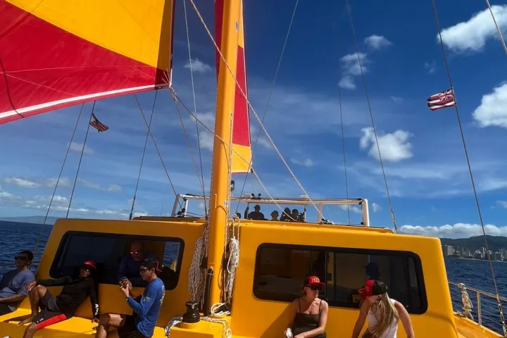 a group of people on a boat